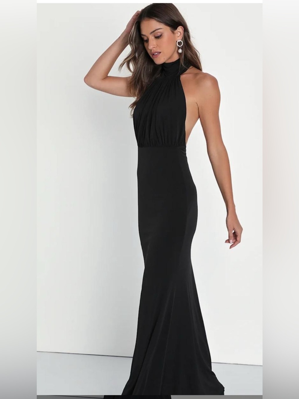 Lulus black halter maxi dress